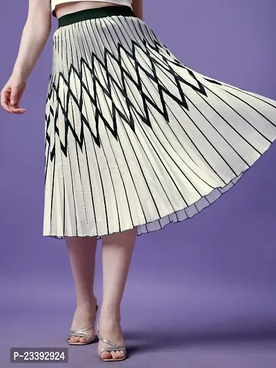 Women Printed Pleated Skirt