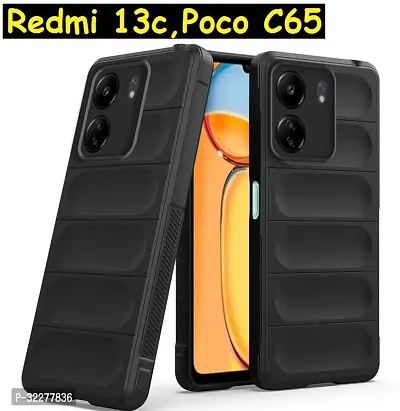 Back Cover For Redmi 13C 4G Black Grip Case Pack Of 1-thumb0