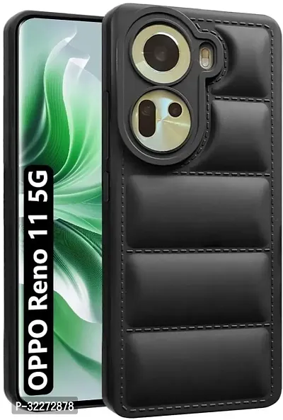 Back Cover For Oppo Reno11 5G Black Puffer Silicon Pack Of 1-thumb0