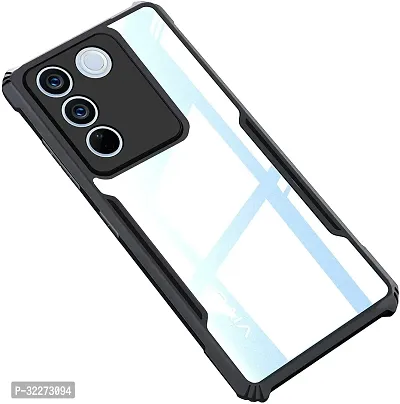 Back Cover For Vivo V27 Pro 5G Black Transparent Silicon Pack Of 1-thumb0