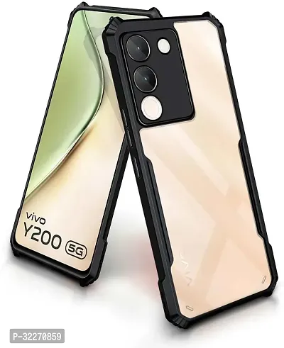 Back Cover For Vivo Y200 5G Black Transparent Pack Of 1-thumb0