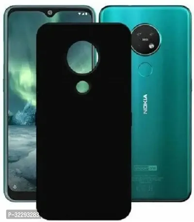 Stylish Back Cover For Nokia 7.2 Black Grip Case Silicon Pack Of 1-thumb0