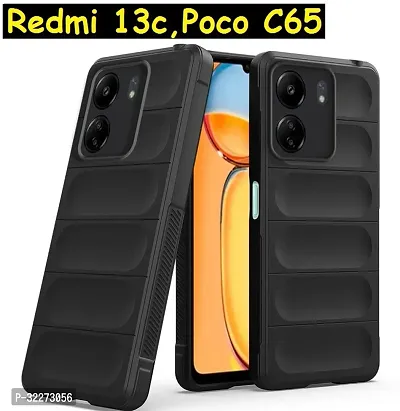 Back Cover For Redmi 13C 4G Black Grip Case Pack Of 1-thumb0