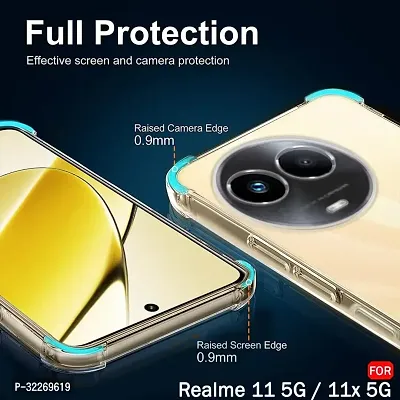 Bumper Case For Realme 11X 5G Transparent Shock Proof Silicon Pack Of 1-thumb2