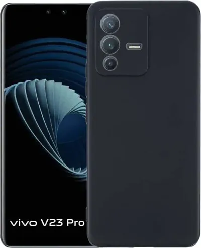 AARERED Shock Proof Back Cover for Vivo V23 Pro Plain Black Matte Finish