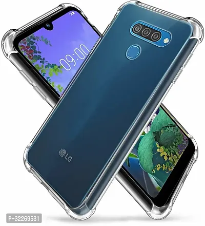 Back Cover For Lg Q60 Transparent Shock Proof Silicon Pack Of 1-thumb0