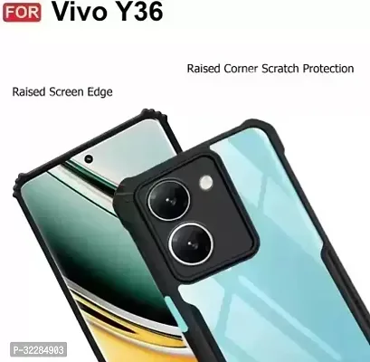 Stylish Back Cover For Vivo Y36 Black Pack Of 1-thumb2