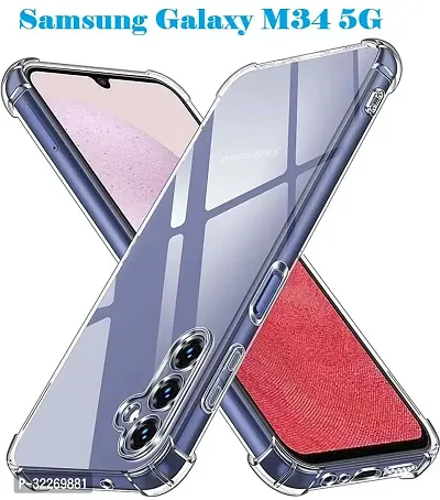 Back Cover For Samsung Galaxy M34 5G Transparent Shock Proof Silicon Pack Of 1-thumb0