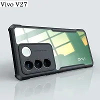 Back Cover For Vivo V27 Black Transparent Silicon Pack Of 1-thumb1