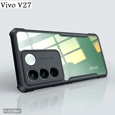 Back Cover For Vivo V27 Black Transparent Silicon Pack Of 1-thumb2