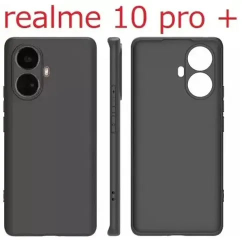 CELZO Silicon Back Cover Case for Realme 10 Pro Plus (5G) - Black