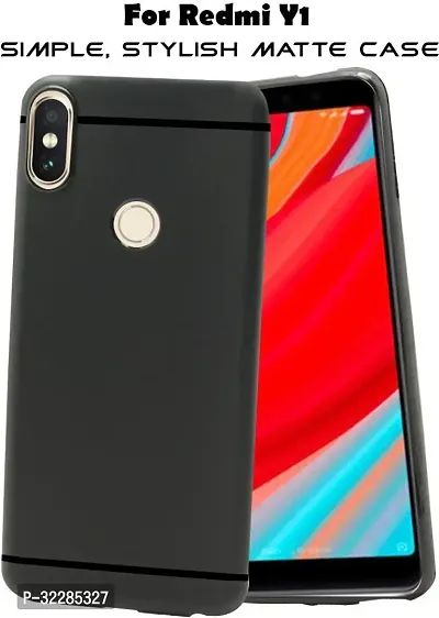 Stylish Back Cover For Redmi Y2 Mi Y2 Black Grip Case Silicon Pack Of 1-thumb2