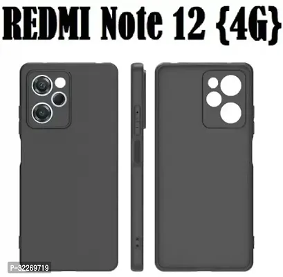 Back Cover For Redmi Note 12 4G Black Grip Case Pack Of 1-thumb0