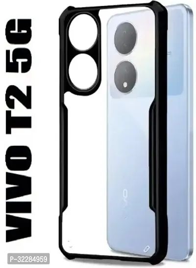 Stylish Back Cover For Vivo T2 Black Silicon Pack Of 1-thumb0