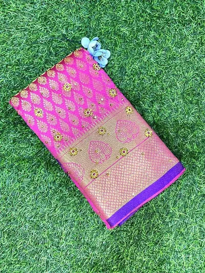 Classic Satin Woven Saree with Blouse piece