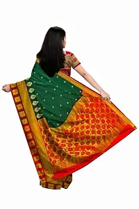 Classic Satin Woven Saree with Blouse piece-thumb2