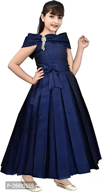 Fabulous Blue Cotton Blend Frock For Girls