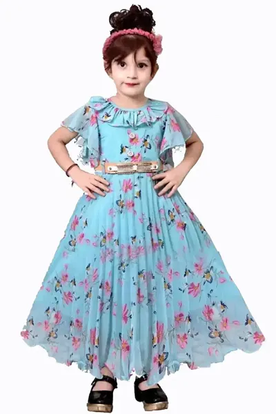 Girls Maxi/Full Length Casual Dress(Fashion Sleeve)