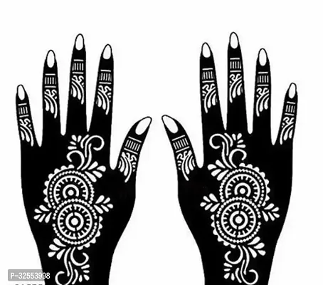 Hand Mehndi Stickers Black Set Of 1-thumb0