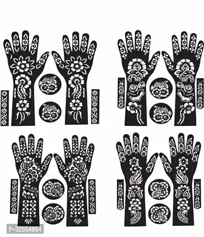 Hand Mehndi Stickers Black Set Of 4-thumb0