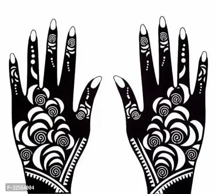 Hand Mehndi Stickers Black Set Of 1-thumb0