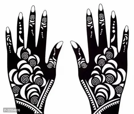 Hand Mehndi Stickers Black Set Of 1-thumb0