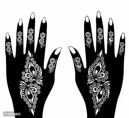 Hand Mehndi Stickers Black Set Of 1-thumb0