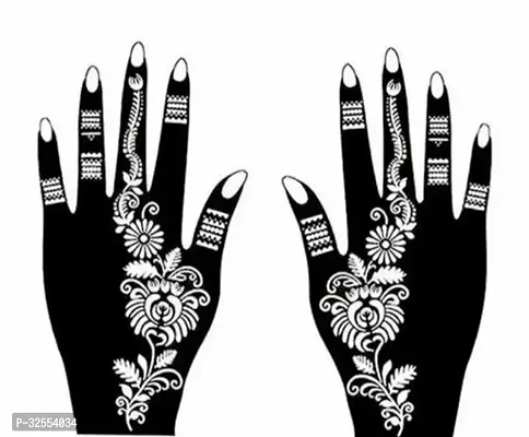 Hand Mehndi Stickers Black Set Of 1-thumb0