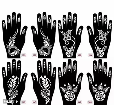 Hand Mehndi Stickers Black Set Of 4-thumb0