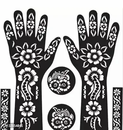 Hand Mehndi Stickers Black Set Of 1-thumb0