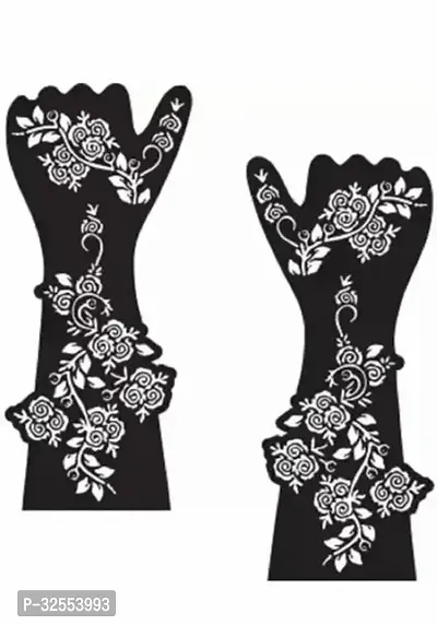 Hand Mehndi Stickers Black Set Of 1-thumb0