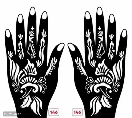 Hand Mehndi Stickers Black Set Of 1-thumb0