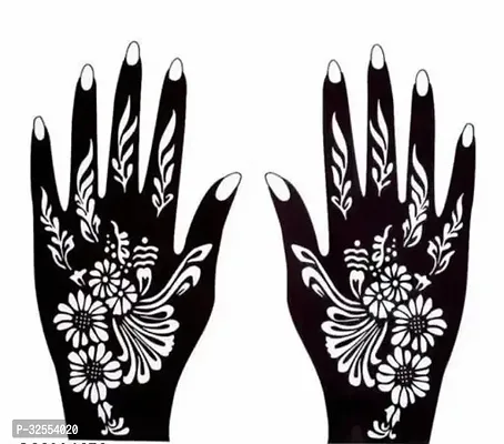 Hand Mehndi Stickers Black Set Of 1-thumb0