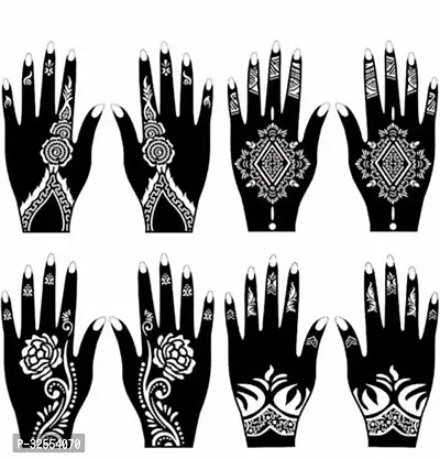 Hand Mehndi StickersBlack Set Of 4-thumb0