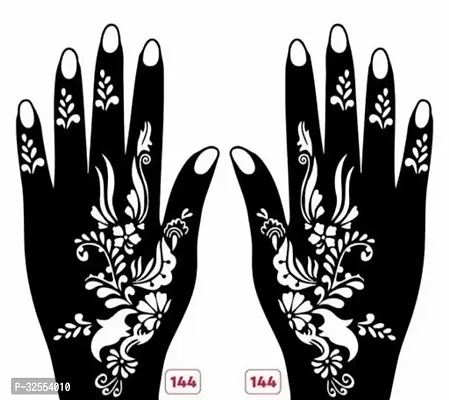 Hand Mehndi Stickers Black Set Of 1-thumb0