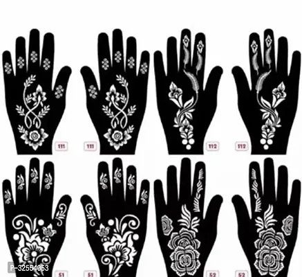 Hand Mehndi Stickers Black Set Of 4