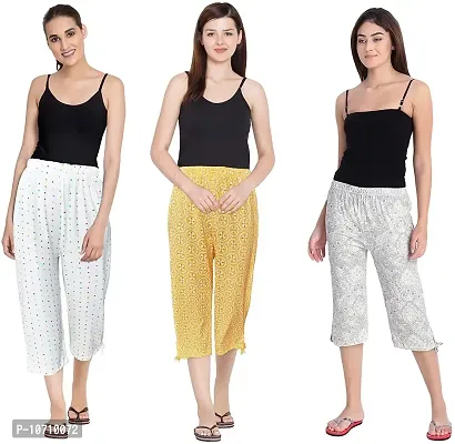 Buy SEE FIT Capri for Women Cotton, Night Pyjamas for Women, Capri for Women,  Nightwear Capri for Women, Printed 3/4 Pyjama(Pack of 3Pcs), Prints May  Vary (Assorted Capri) (Free Size) Multicolour Online