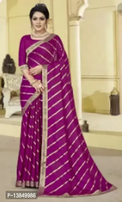 Stylish Fancy Georgette Saree With Blouse Piece For Women-thumb0