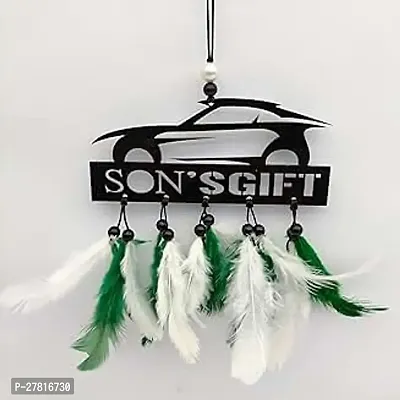 Dream Catcher Jiyu Creation Sons Gift Colorful Them Wall Hanging Car Front Mirror Hanger Car Rear View Decorative Wall Hanging for Home with Acrylic Material with Feathers-thumb0