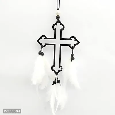 Dream Catcher Lord Ishu Bhagvan Cross White Them Wall Hanging Car-thumb0