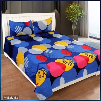Shosha Home Decor 1 double Bedsheet 2 Pillow cover-thumb0