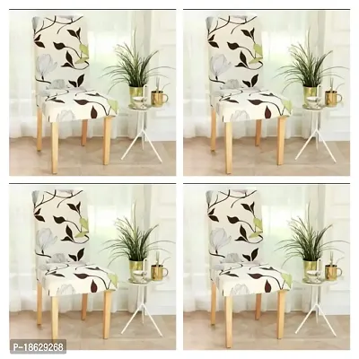 NEW CREAM LEAF 4 PC CHAIR COVER