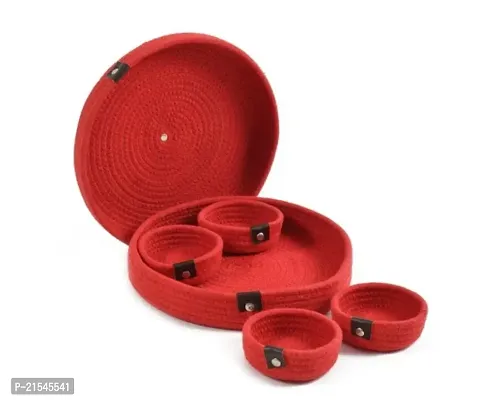 RED DRY FRUIT TRAY SET