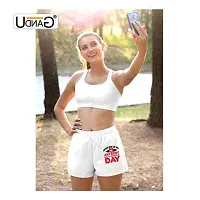 UDNAG Unisex Regular fit 'Never give up on Anybody Miracles Happen Everyday' Polyester Shorts [Size S/28In to XL/40In] White-thumb2