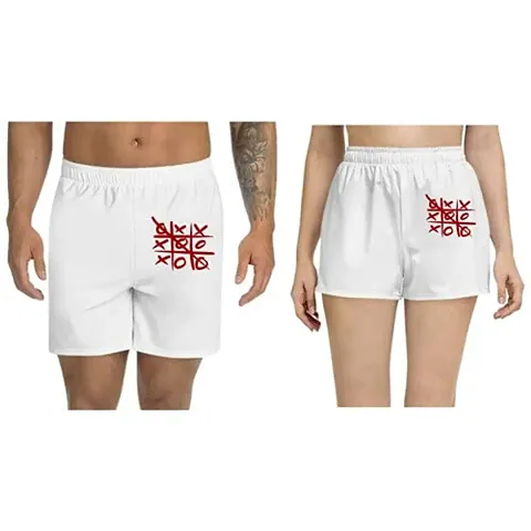 UDNAG Unisex Regular fit 'Puzzle | tic tac Toe' Shorts [Size S/28In to XL/40In]