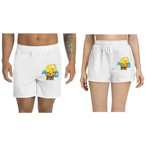 UDNAG Unisex Regular fit 'Cycle Ride | Morning Cycle Ride' Shorts [Size S/28In to XL/40In]