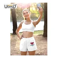 UDNAG Unisex Regular fit 'Papa' Polyester Shorts [Size S/28In to XL/40In] White-thumb2