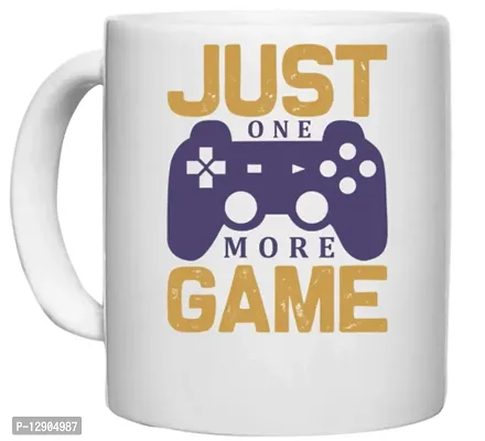 UDNAG White Ceramic Coffee / Tea Mug 'Gaming | just one' Perfect for Gifting [330ml]-thumb0