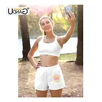 UDNAG Unisex Regular fit 'Summer Girl | I'm a Summer Kind of Girl' Polyester Shorts [Size S/28In to XL/40In] White-thumb2