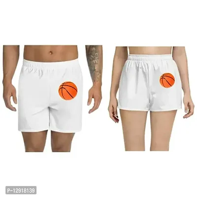 UDNAG Unisex Regular fit 'Basketball' Polyester Shorts [Size S/28In to XL/40In] White